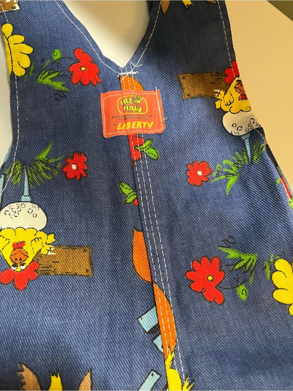 Kids Novelty Hee Haw Blue Chicken Print Overalls $65 Size 12-18 months
